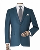 Petrol Blue Wool-Blend Tailored Suit Jacket 36" Regular