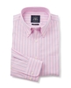 Pink Blue Stripe Classic Fit Button-Down Shirt L Lengthen by 2"