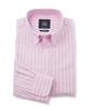 Pink Blue Stripe Classic Fit Button-Down Shirt S Lengthen by 2"