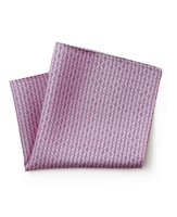 Pink Navy Chain Link Print Silk Pocket Square