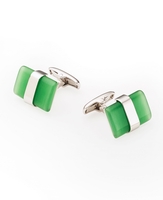 Rhodium-Plated Catseye Cufflinks