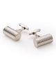 Silver Rhodium-Plated Spiral Barrel Cufflinks