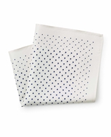 White Navy Irregular Spot Silk Pocket Square