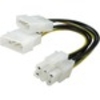 Cables Direct Internal Power Cord - 20 cm Length - PCI-E - Molex - For Graphic Card - Yellow,  Black