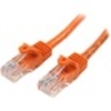 StarTech.com 0.5m Orange Cat5e Patch Cable with Snagless RJ45 Connectors - Short Ethernet Cable - 0.5 m Cat 5e UTP Cable - First End: 1 x RJ-45 Male Network - Second