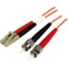 StarTech.com 1m Fiber Optic Cable - Multimode Duplex 50/125 - OFNP Plenum - LC/ST - OM2 - LC to ST Fiber Patch Cable - First End: 2 x LC Male Network - Second End: 2