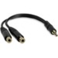 StarTech.com 6in Stereo Splitter Cable - 3.5mm Male to 2x 3.5mm Female - 1 x Mini-phone Male - Black
