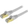 StarTech.com 9ft Gray Cat6a Shielded Patch Cable - Cat6a Ethernet Cable - 9 ft Cat 6a STP Cable - Snagless RJ45 Ethernet Cord - First End: 1 x RJ-45 Male Network - S