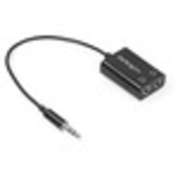 StarTech.com Black Slim Mini Jack Headphone Splitter Cable Adapter