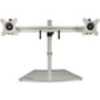 StarTech.com Dual-Monitor Stand - Horizontal - For up to 24" VESA Mount Monitors - Silver - Adjustable Computer Monitor Stand for Desk - Steel & Aluminum - Up to 61