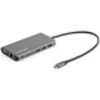 StarTech.com USB-C Multiport Adapter - HDMI or VGA - Attached 30 cm Host Cable - 1x USB-C and 2x USB-A - 100W PD includes PD Passthrough - SD Card Reader - USB Type-