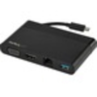 StarTech.com USB C Multiport Adapter with HDMI and VGA - Mac / Windows / Chrome - 4K - 1x USB-A Port - GbE - USB-C Adapter - Hideaway Cable - Turn your laptop into a