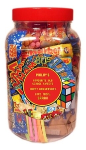 Top 20 Retro Sweets Jar With A Personalised 80s Classics Label