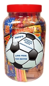 Top 20 Retro Sweets Jar With A Personalised Football Label